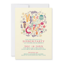 Retro Holly Jolly farbenfrohe Weihnachtsessen einl