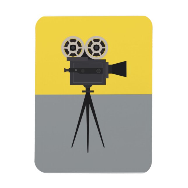 Retro Hollywood Camera Colorblock Magnet (Vertikal)