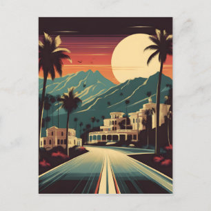Retro-Hollywooder Illustration Postkarte