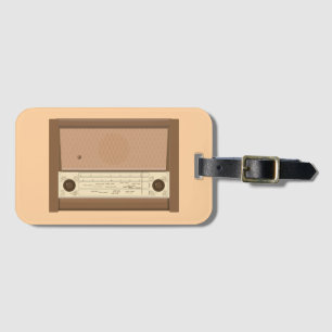 Retro Holzradio aus den 1940er Jahren Gepäckanhänger