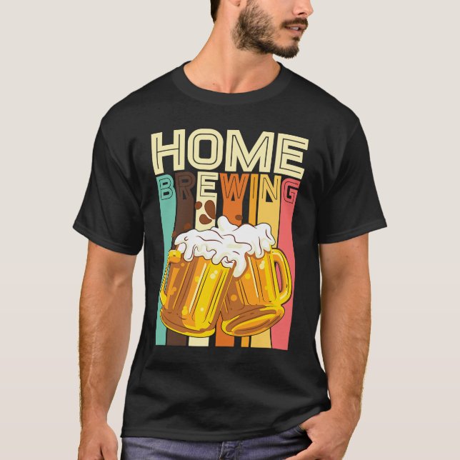 Retro Home Brewing Craft Beer Microbrew Hops Beer T-Shirt (Vorderseite)