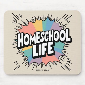 Retro Homeschool Life Organizer Portfolio Mousepad