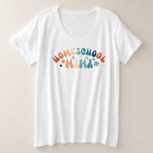 Retro Homeschool Mama Mama Große Größe T-Shirt