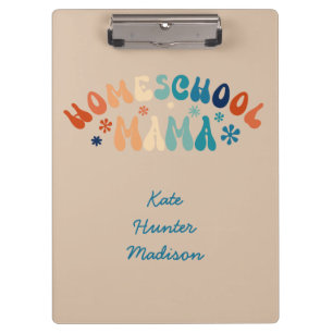 Retro Homeschool Mama Mama Personalisiert Klemmbrett