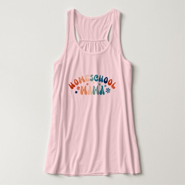 Retro Homeschool Mama Mama Tank Top (Design Vorderseite)