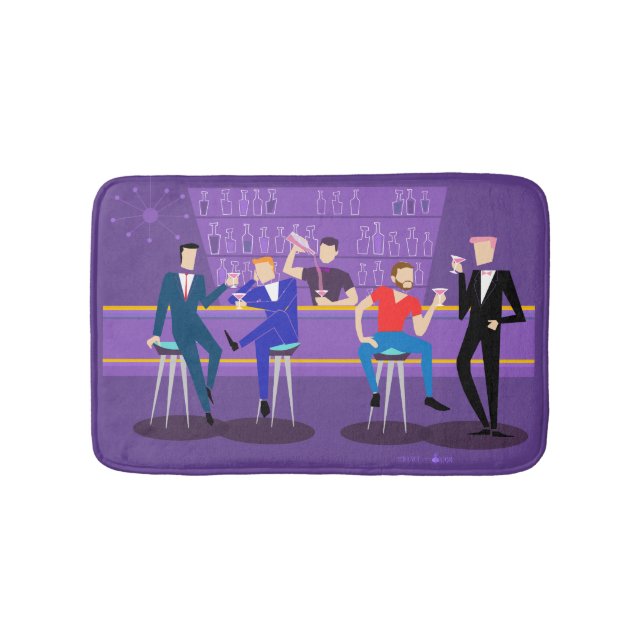 Retro homosexuelle Bar-Bad-Matte Badematte (Vorderseite)