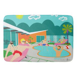 Retro homosexuelle Pool-Party-Bad-Matte Badematte