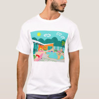 Retro homosexueller Pool-Party-T - Shirt