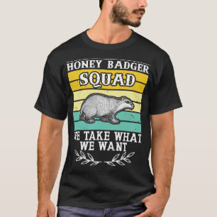 Retro Honey Badger Squad Ratel Fanatic Honey Abzei T-Shirt