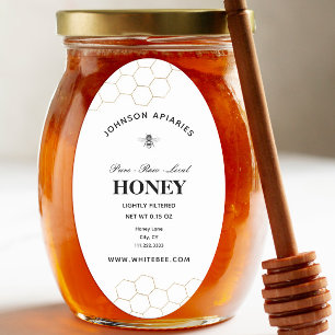 Retro Honey Bee   Bio Honig Ovaler Aufkleber