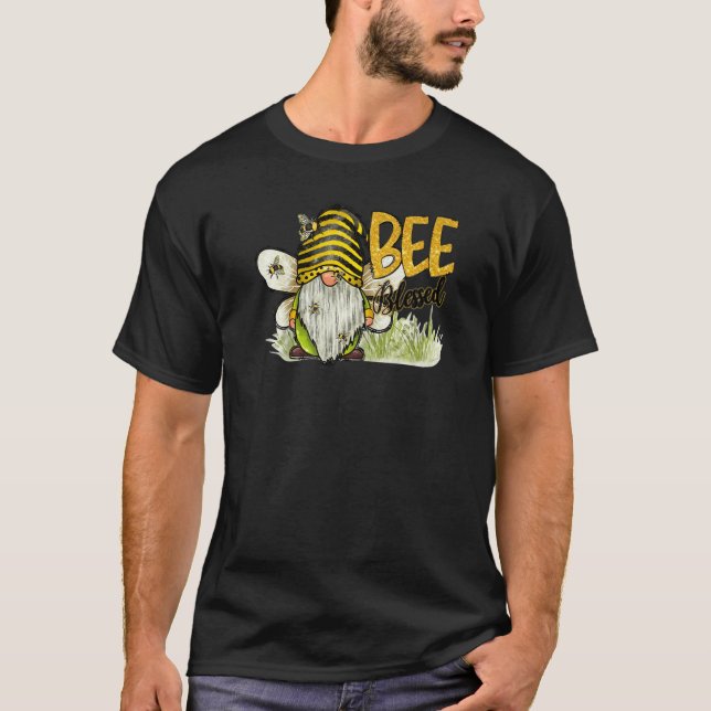Retro Honey Bee Gnome Bee Seligen Kindness Inspira T-Shirt (Vorderseite)