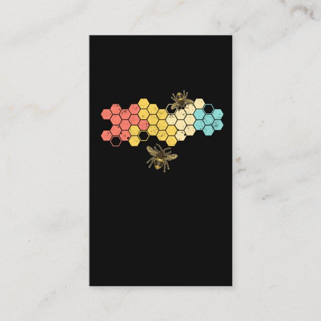 Retro Honeycomb Bienenhäuser Design für Bienen Lov Visitenkarte (Vorderseite)