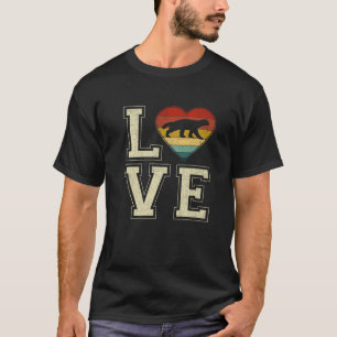 Retro-Honigdachs-Herz-Tierliebhaber Valentinstag T-Shirt