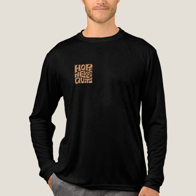 Retro Hope gibt niemals auf Typografie T-Shirt Des Tri-Blend Shirt (Vorderseite)