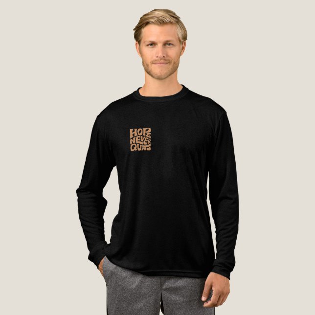 Retro Hope Never Quits Typography T-Shirt Design | Tri-Blend Shirt (Volle Vorderseite)