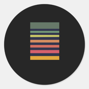 Retro Horizon Streifen - Minimalistisches digitale Runder Aufkleber