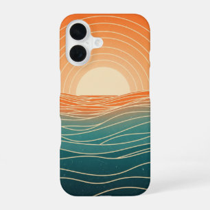 Retro Horizontwelle iPhone 16 Hülle