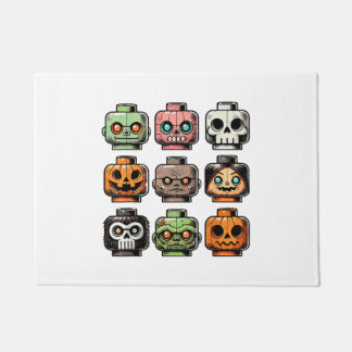 Retro Horror Bricks Kopf Beängstigende Halloween M Fußmatte