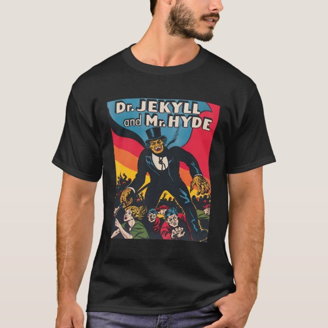 Retro Horror Halloween Monster Dr. Jekyll Mr. Hyde T-Shirt (Vorderseite)