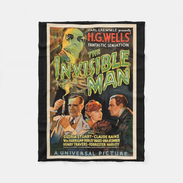 Retro Horror Movie S Monsters Halloween Fleecedecke (Vorderseite)