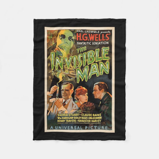 Retro Horror Movie S Monsters Halloween Fleecedecke (Vorderseite)