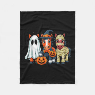 Retro Horse Hexe Y Halloween Pumpkin Women Men Ki Fleecedecke