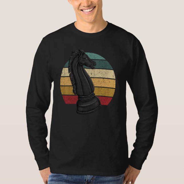 Retro Horse Rook Chess Player Coach Graphic T-Shirt (Vorderseite)