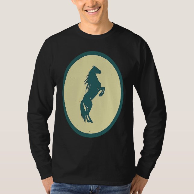 Retro Horse Vintage Wild Animal T-Shirt (Vorderseite)
