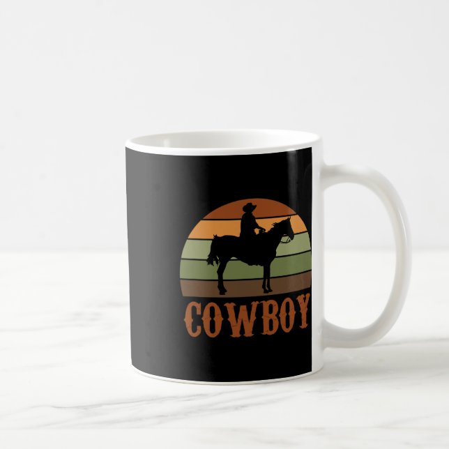 Retro Horseback Reiten Rodeo Western Kaffeetasse (Rechts)