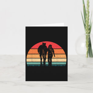 Retro Horseback Reitsport Western Cowgirl Women Karte