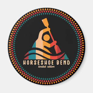 Retro Horseshoe Bend Kayaking Magnet