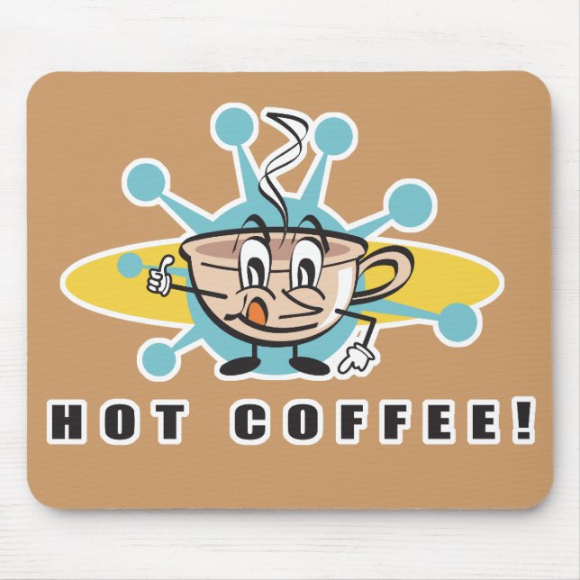 Retro-Hot-Coffee-Design Mousepad (Vorne)