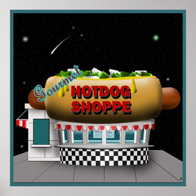 Retro Hot Dog Shoppe Poster (Vorne)