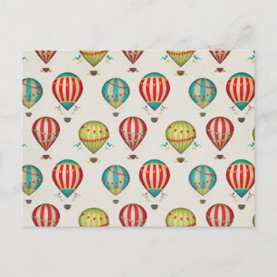 Retro Hot Hair Balloons Postkarte