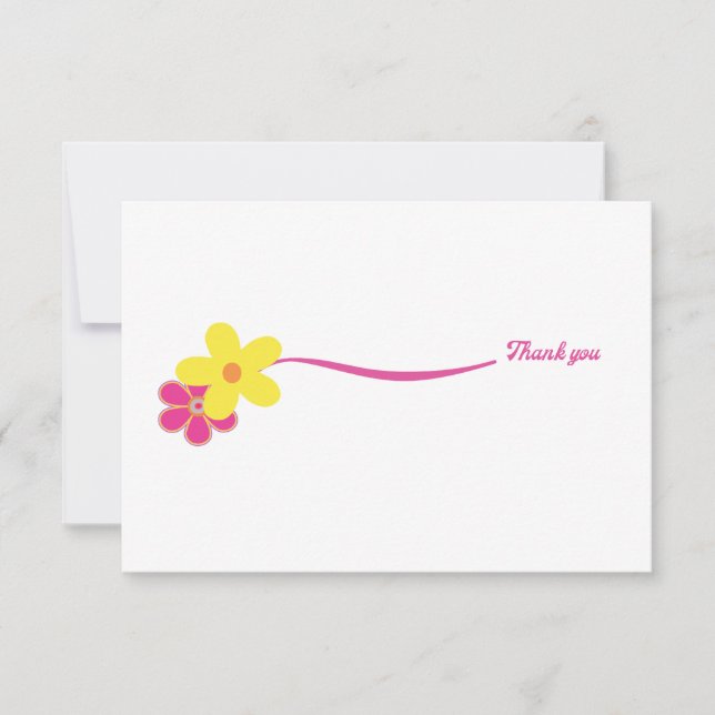 Retro Hot Pink Brautparty Message Vielen Dank Dankeskarte (Vorderseite)