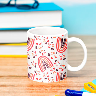 Retro Hot Pink Lila Abstrakt Regenbogen Wasserfarb Kaffeetasse