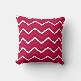 Retro Hot Pink Red White Zickzack Pattern Zig Zag Kissen