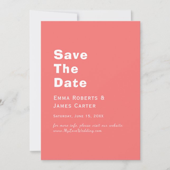 Retro Hot Pink Save the Date Karte (Vorderseite)