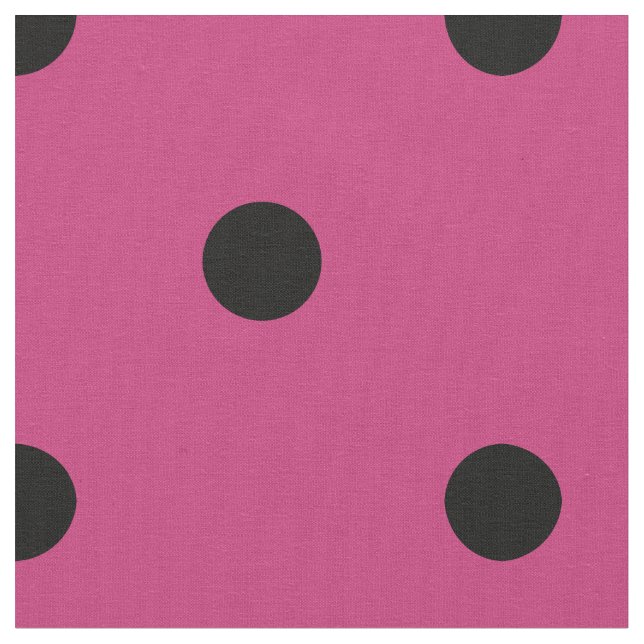 Retro Hot Pink und Black Polka Dot Muster Stoff (Nahaufnahme)