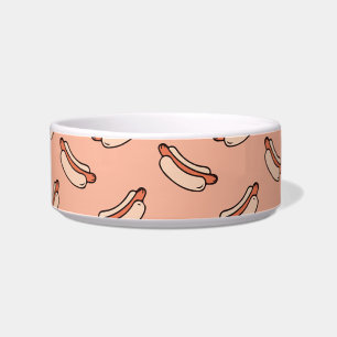 Retro-Hotdog-Nahtloses Muster Haustier Napf