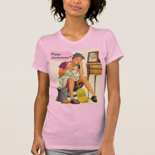 Retro Housefrau Jahrestag T-Shirt