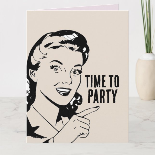 RETRO HOUSEWIFE FUNNY BIRTHDAY GREETING CARD KARTE (Vorderseite)