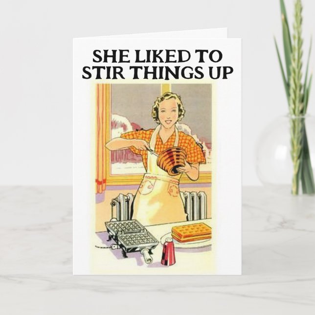 RETRO HOUSEWIFE FUNNY BLANK GREETCARDS KARTE (Vorderseite)