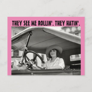 RETRO HOUSEWIFE FUNNY "THEY HATIN" Postkarten