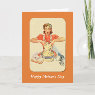 Retro Housewife Mother's Day Karte