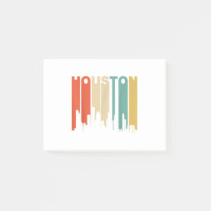 Retro-Houston-Texas-Skyline im Stil der 1970er Jah Post-it Klebezettel