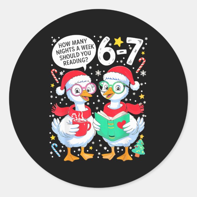 Retro How Many Nights A Week Should You Be Reading Runder Aufkleber (Vorderseite)