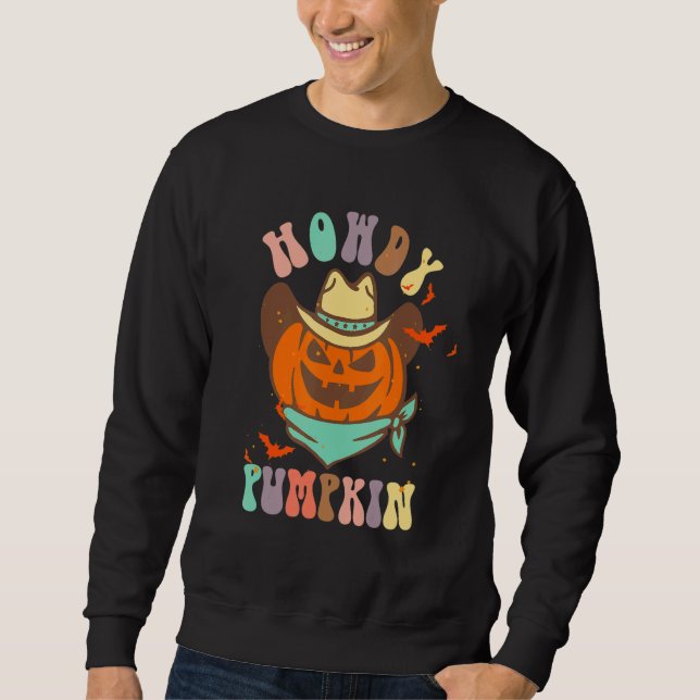 Retro Howdy Pumpkin Fall Autumn Western Halloween  Sweatshirt (Vorderseite)