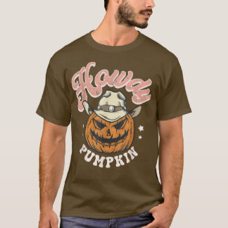 Retro Howdy Pumpkin Herbst Western Ghost Hall T-Shirt