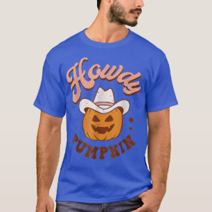 Retro Howdy Pumpkin Herbst Western Halloween T-Shirt